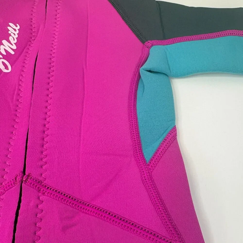 O'Neill Toddler Size 1Reactor-2 2mm Short Sleeve Spring Wetsuit Berry/Light Aqua